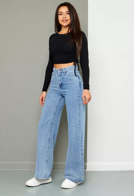 CHENIN Bequeme Jeans Bequeme textur, gerade jeans mit hohem bund Lässige un günstig online kaufen