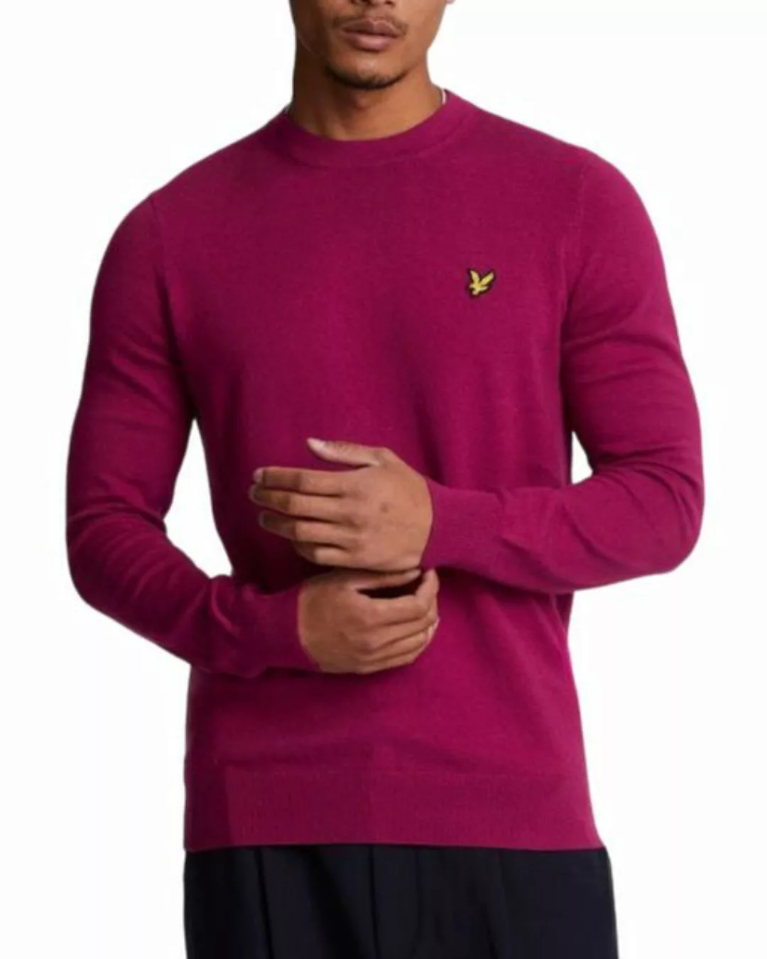 Lyle & Scott Strickpullover Rundhalsausschnitt Aus Baumwoll-Woll-Mischung günstig online kaufen