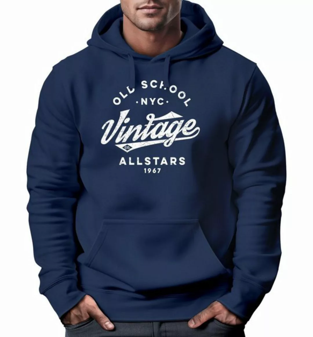 Neverless Hoodie Hoodie Herren College Style Schriftzug Oldschool Vintage A günstig online kaufen