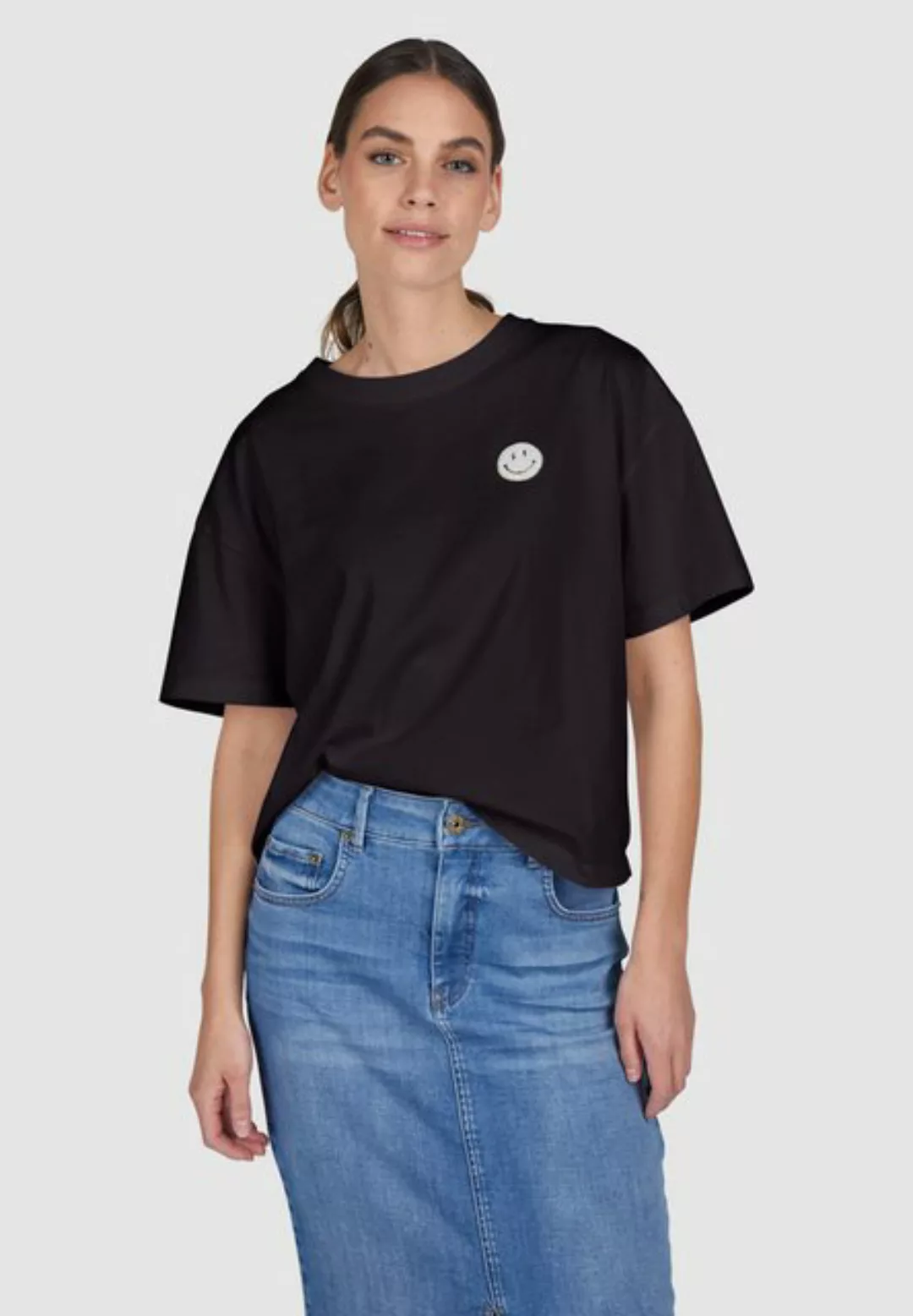 MARC AUREL T-Shirt mit Smiley Applikation günstig online kaufen