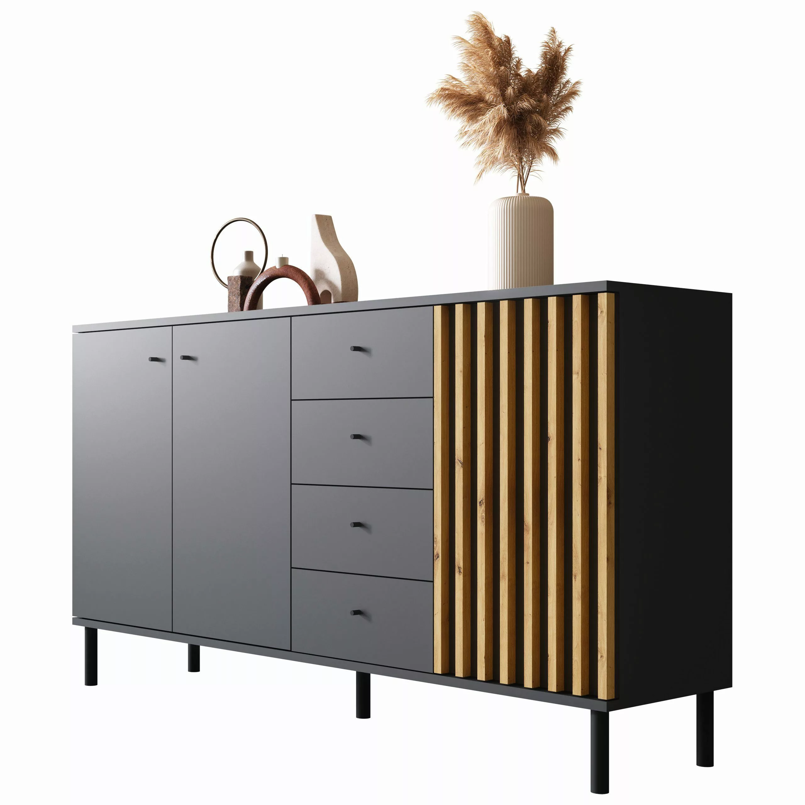Newroom Sideboard Ebono, Schwarz Sideboard Modern günstig online kaufen