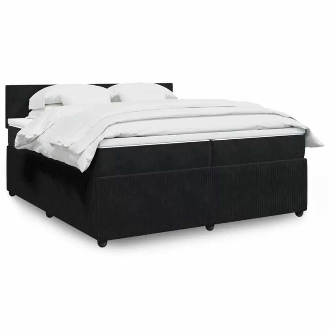 vidaXL Boxspringbett, Boxspringbett mit Matratze Schwarz 200x200 cm Samt günstig online kaufen