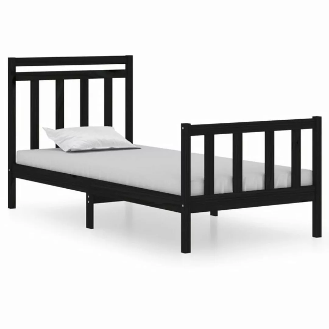 Vidaxl Massivholzbett Schwarz 90x190 Cm 3ft Single günstig online kaufen