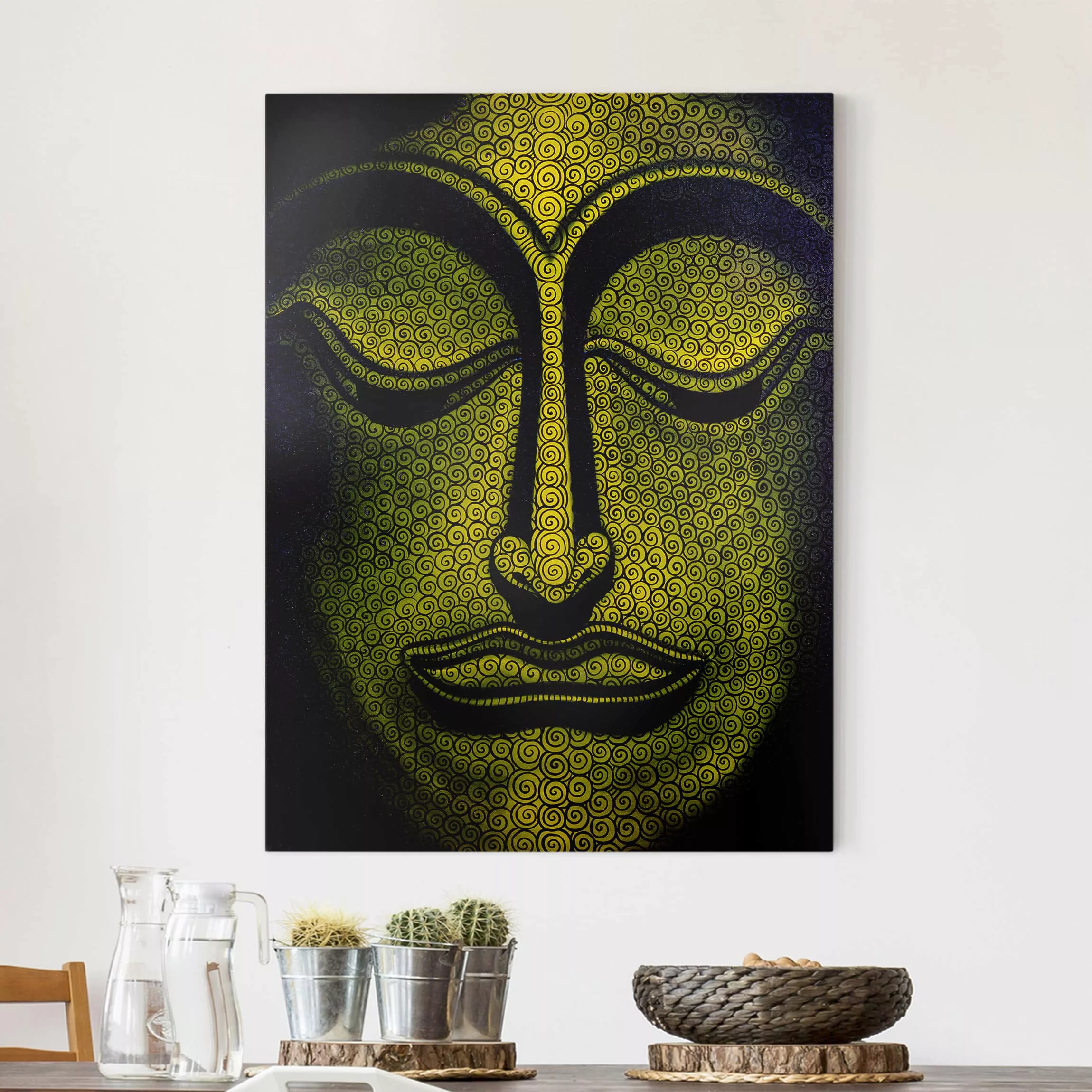 Leinwandbild Buddha - Hochformat Buddha in Laos günstig online kaufen