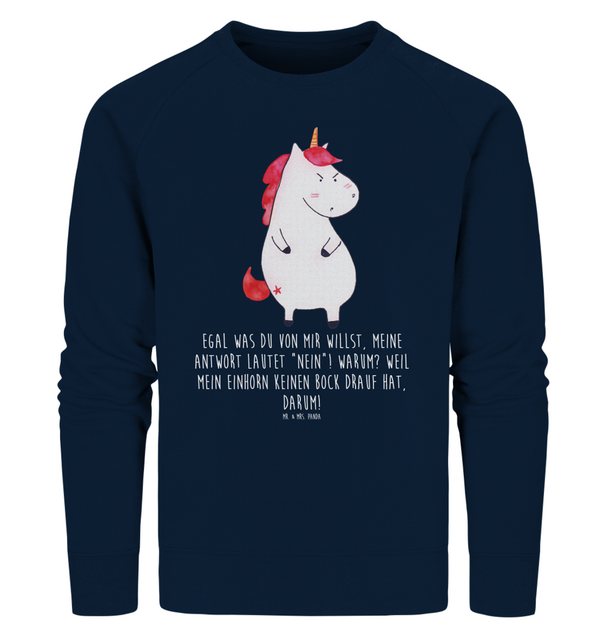 Mr. & Mrs. Panda Longpullover Größe M Einhorn Wut - French Navy - Geschenk, günstig online kaufen