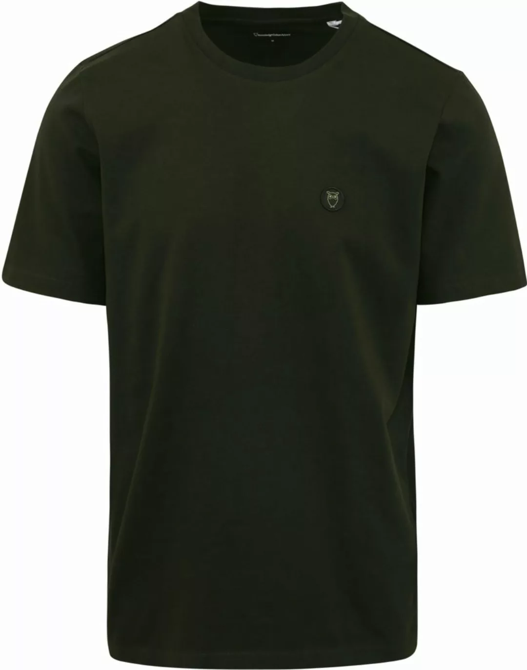 KnowledgeCotton Apparel T-shirt Dunkelgrün - Größe M günstig online kaufen