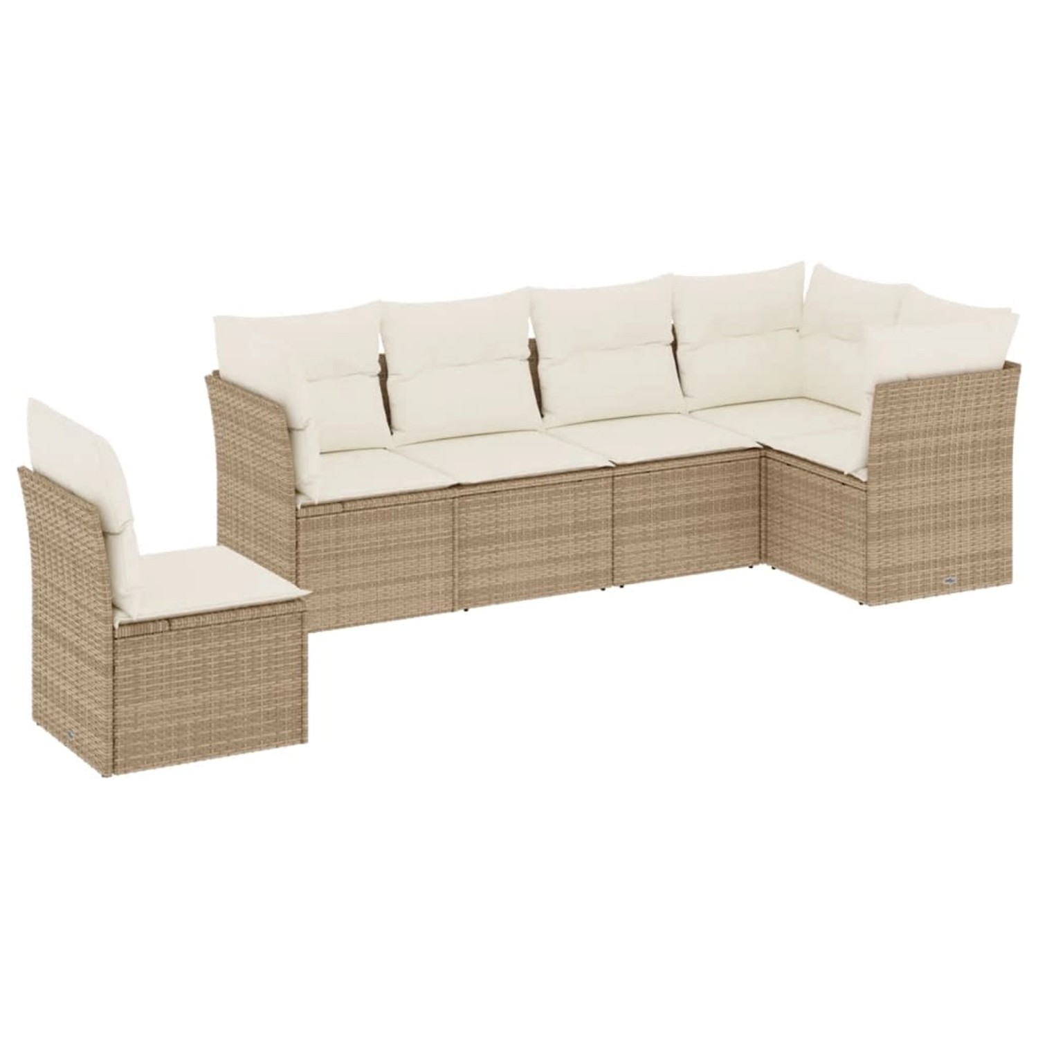 vidaXL 6-tlg Garten-Sofagarnitur mit Kissen Beige Poly Rattan Modell 108 günstig online kaufen