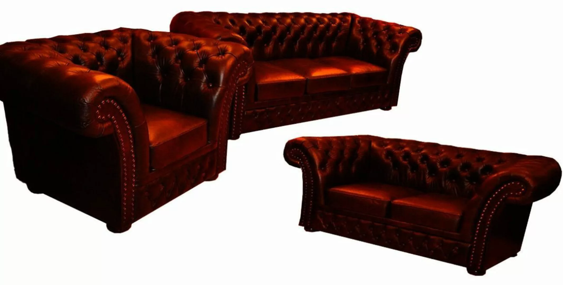 JVmoebel Chesterfield-Sofa Chesterfield Sofa Polster Sofagarnitur 3+2+1 Kla günstig online kaufen