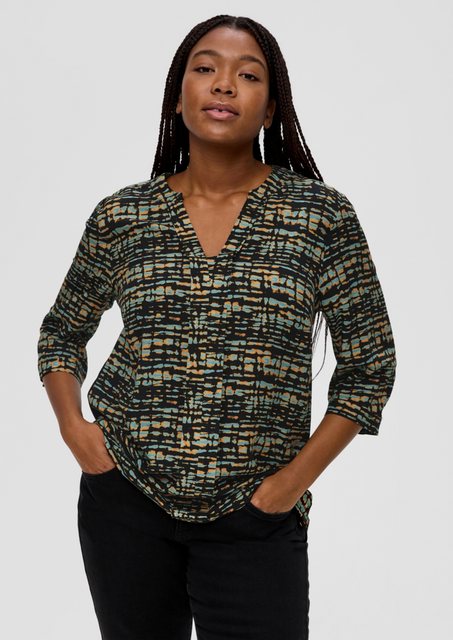TRIANGLE 3/4-Arm-Shirt Bluse mit V-Ausschnitt günstig online kaufen