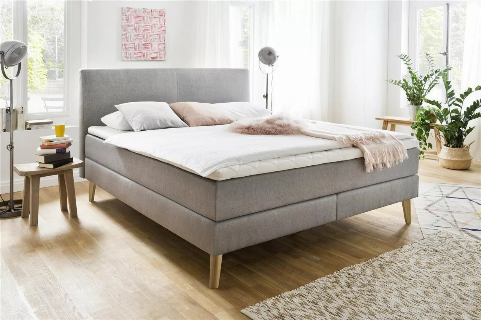 möbelando Boxspringbett Greta, eichefarbig günstig online kaufen