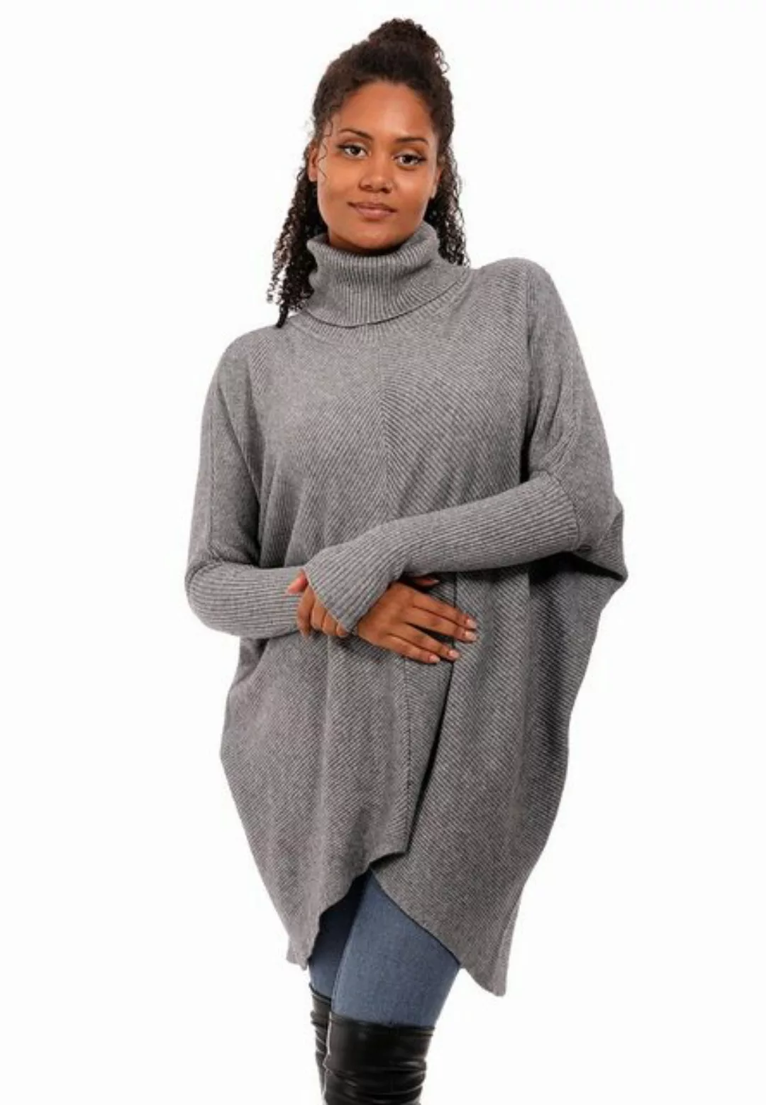 YC Fashion & Style Longpullover Strickpullover asymmetrisch Plus Size mit R günstig online kaufen