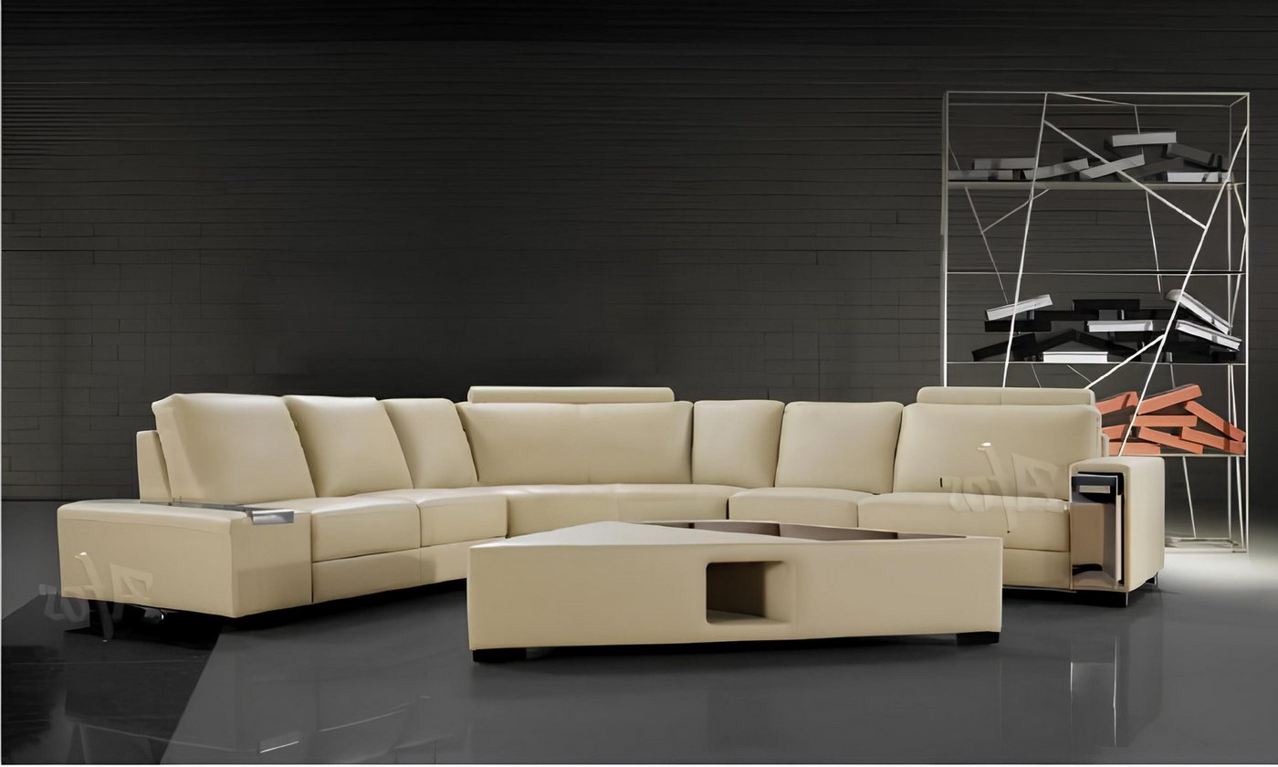 Xlmoebel Ecksofa Ecksofa aus Leder mit USB-Anschluss, modernes Design, komf günstig online kaufen