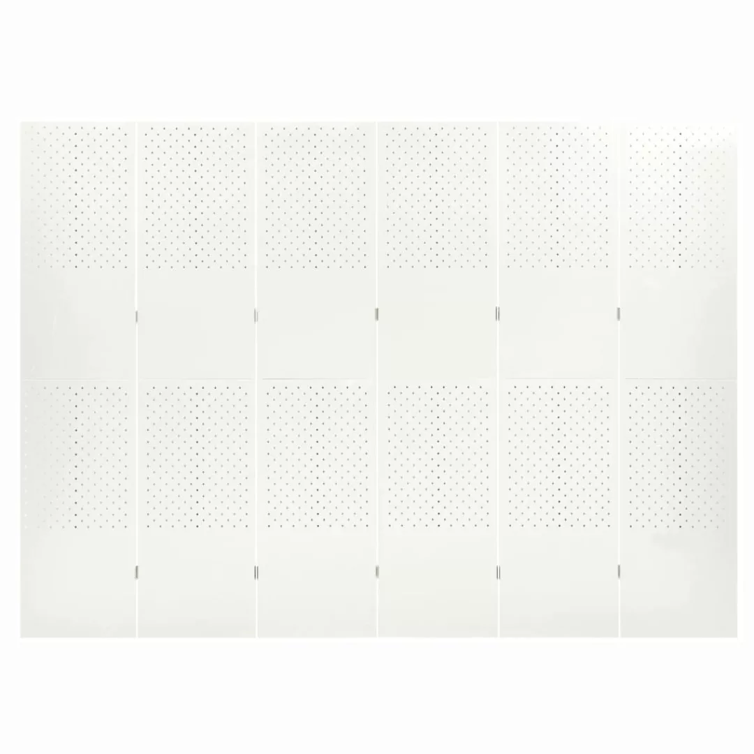 6-tlg. Raumteiler Weiß 240x180 Cm Stahl günstig online kaufen