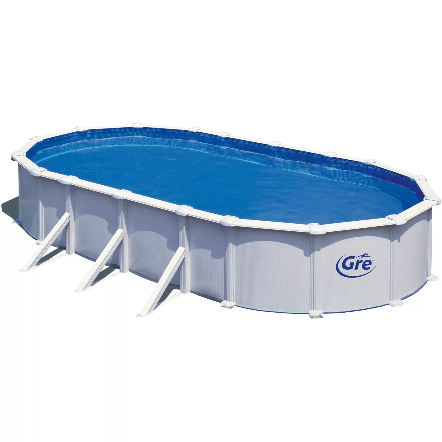 Gre Stahlwand-Pool Atlantis 800 cm x 470 cm x 132 cm Oval Weiß günstig online kaufen