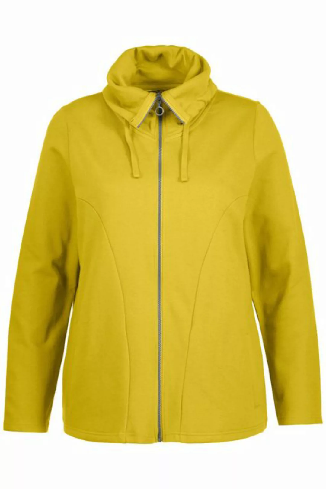 Ulla Popken Sweatjacke Sweatjacke drapierter Stehkragen günstig online kaufen