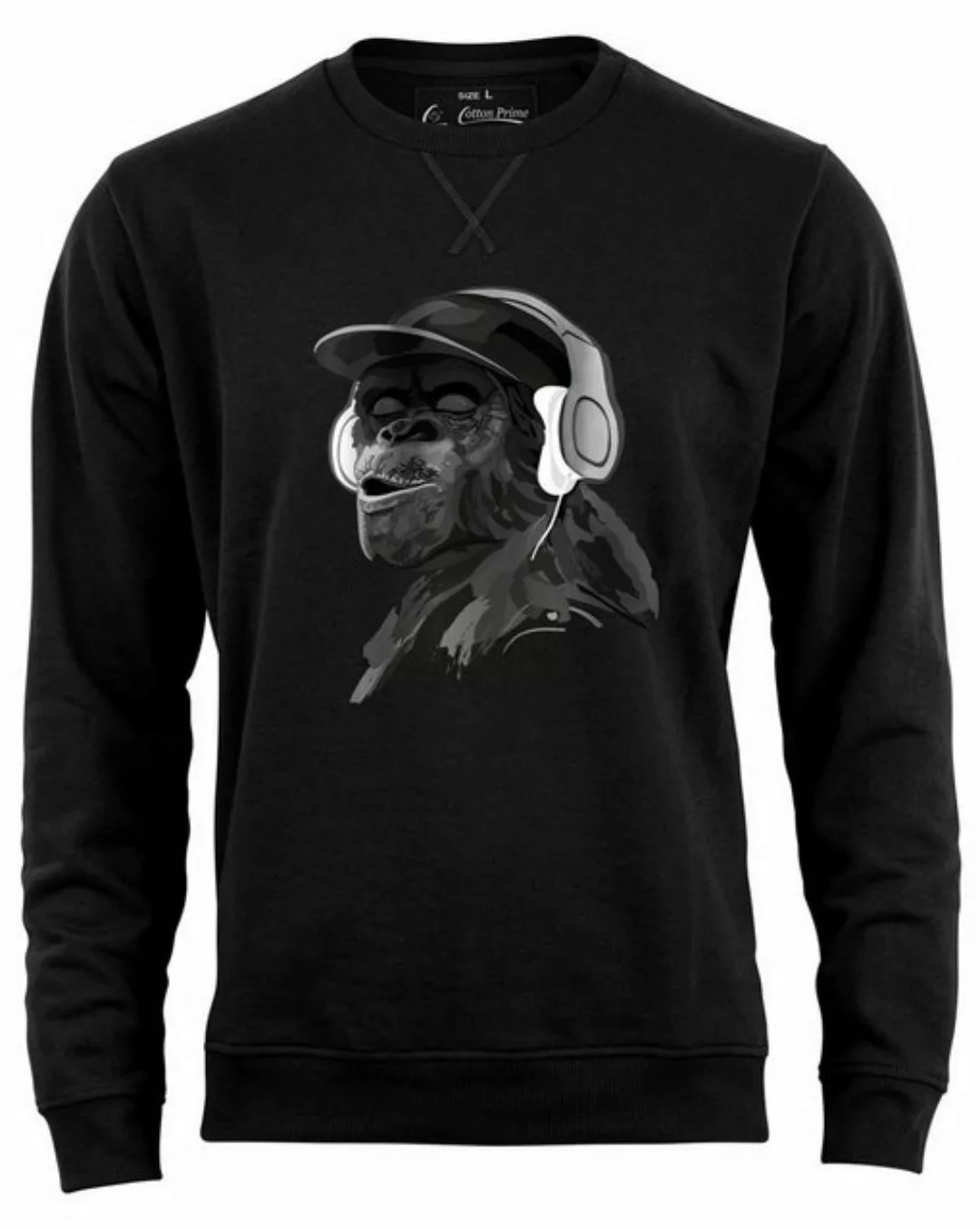 Cotton Prime® Sweatshirt Monkey mit DJ-Kopfhörer mit weichem Innenfleece günstig online kaufen