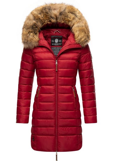 Marikoo Steppmantel "Rose-Stepp", zeitloser Winterparka mit großer Kunstfel günstig online kaufen