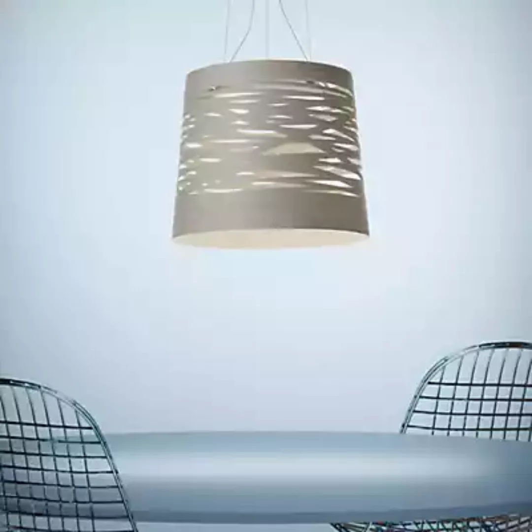 Foscarini Tress grande Sospensione LED, grau-beige, dimmbar günstig online kaufen