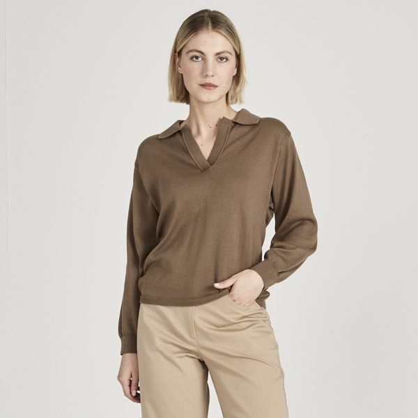 Damen Strickpullover Mit V-ausschnitt Aus Bio-baumwolle "Camilla" günstig online kaufen