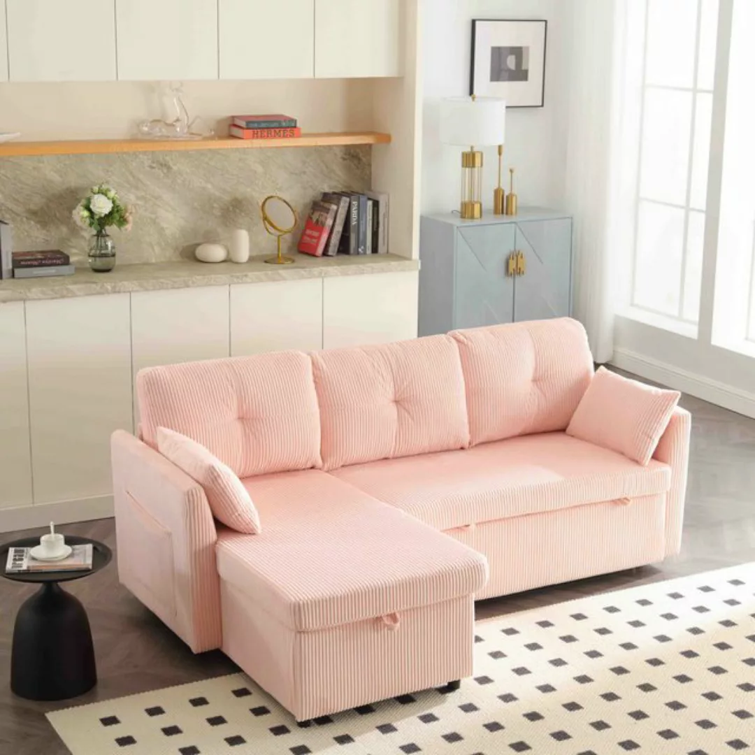 MODFU Sofa Modulares Ecksofa L-förmiges modulares Sofa, mit umkehrbarer Cha günstig online kaufen