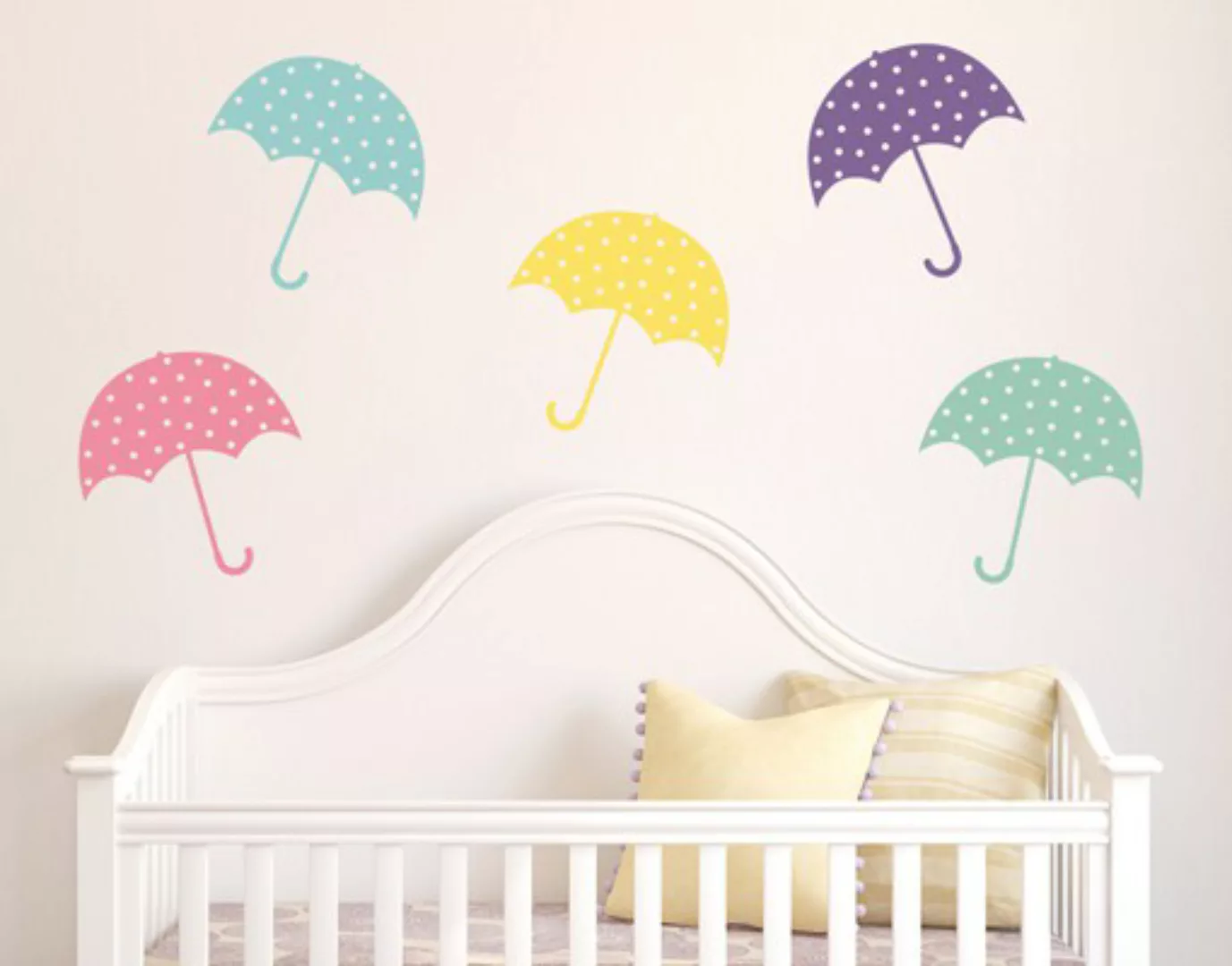 Wandtattoo Kinderzimmer No.JS81 Bunte Regenschirme günstig online kaufen