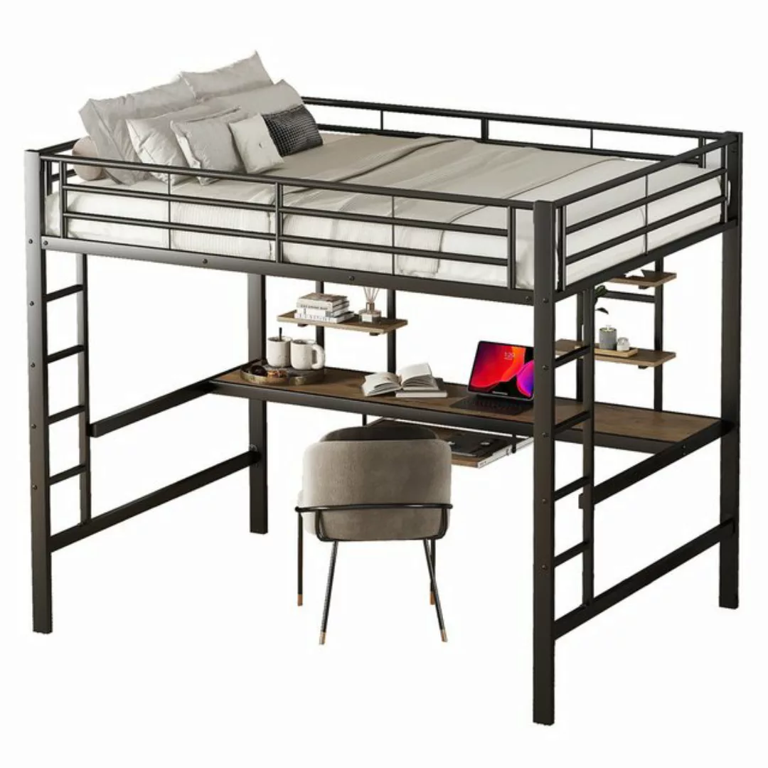 DOPWii Bett 140x200cm Bettgestell Metallbett,Eisenbett,Hochbett mit Schreib günstig online kaufen