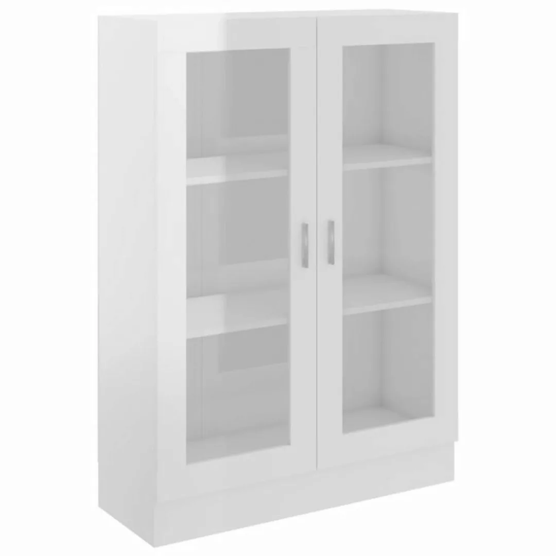 vidaXL Vitrine Bücherschrank Vitrinenschrank Vitrine Hochglanz-Weiß 82,5x30 günstig online kaufen