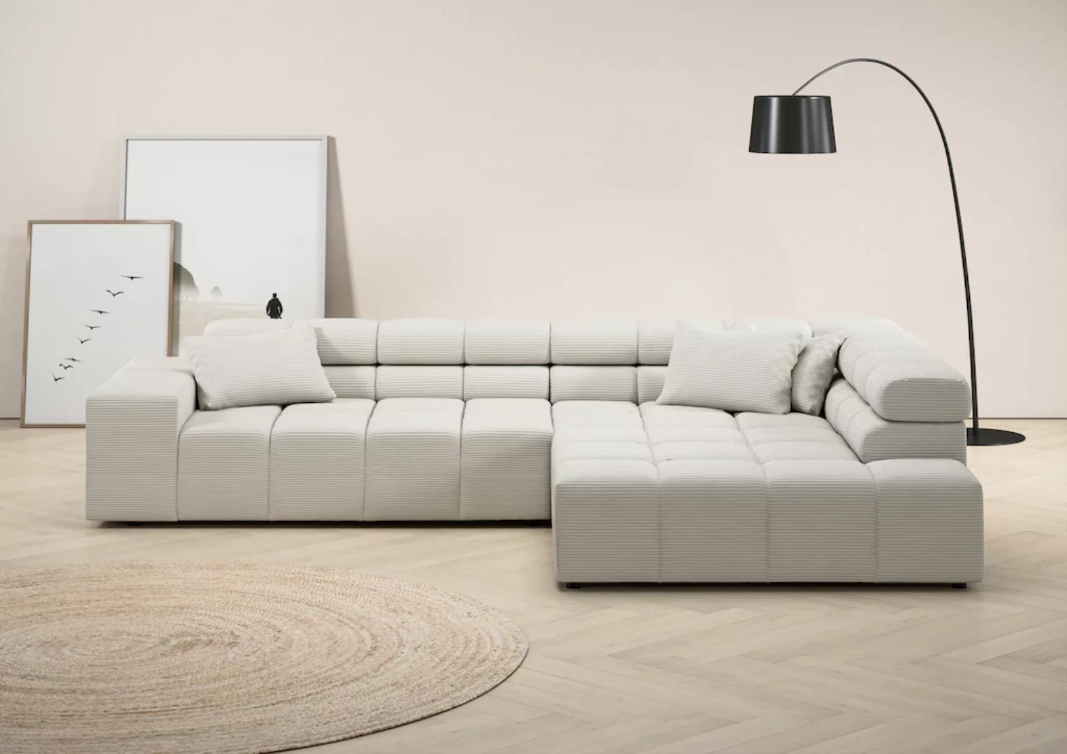 INOSIGN Ecksofa "Ancona incl. Kopfteilverstellung, Breite 319cm, L-Form", w günstig online kaufen