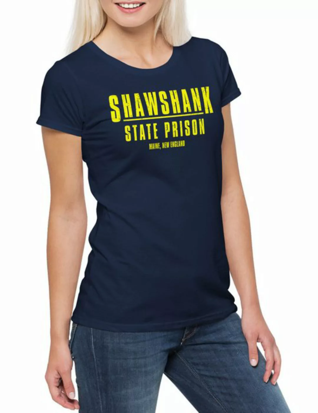 Urban Backwoods Print-Shirt Shawshank State Prison Damen T-Shirt Die Zeiche günstig online kaufen