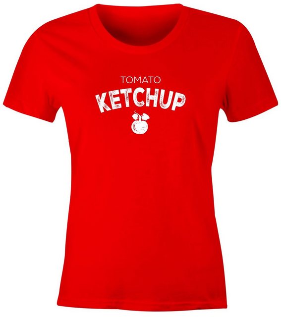 MoonWorks Print-Shirt Damen T-Shirt Ketchup Fasching Karneval Kostüm-Shirt günstig online kaufen