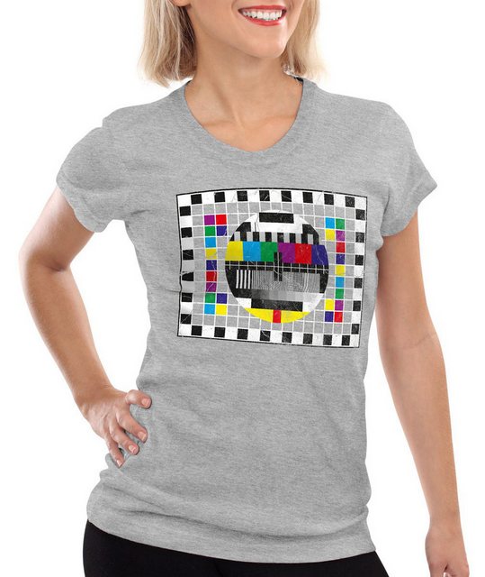 style3 T-Shirt Testbild TV monitor retro fernseher LED the big bang theory günstig online kaufen