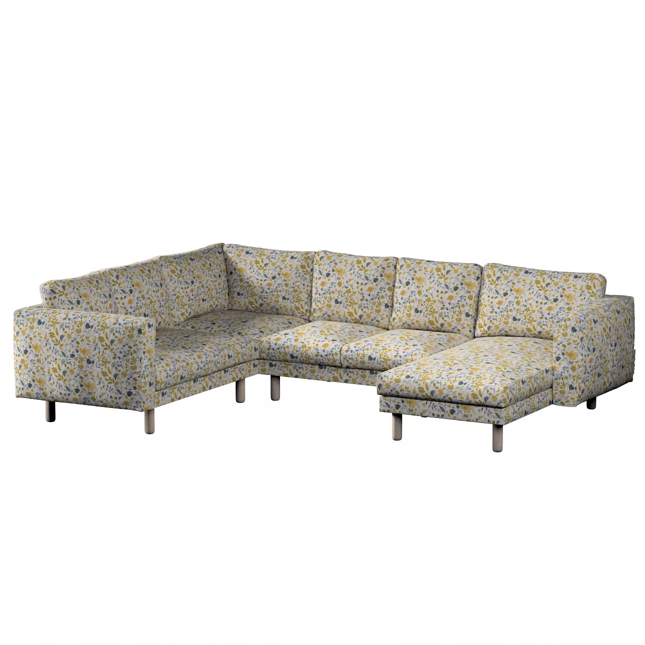 Bezug für Norsborg 5-Sitzer Ecksofa mit Recamiere, gelb-blau, Norsborg Bezu günstig online kaufen