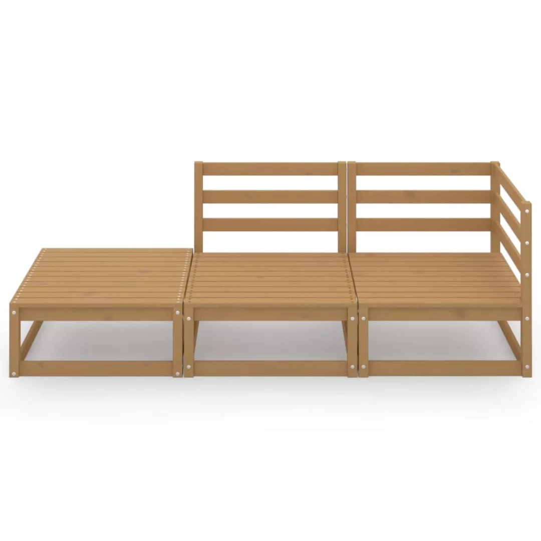 3-tlg. Garten-lounge-set Honigbraun Massivholz Kiefer günstig online kaufen