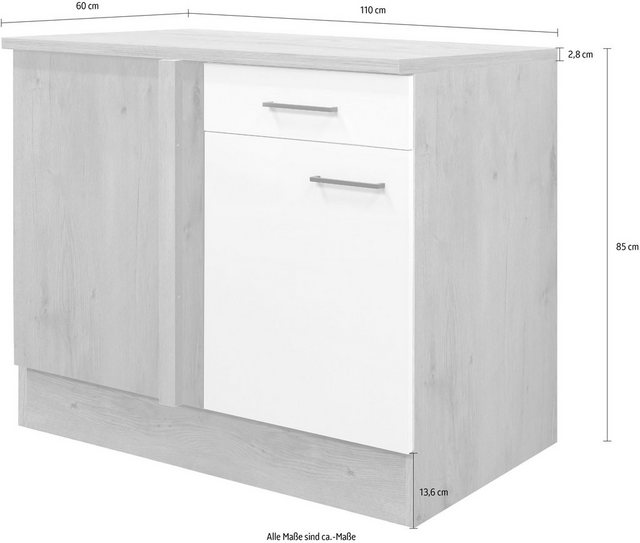 Flex-Well Eckunterschrank "Morena", (B x H x T) 110 x 85 x 60 cm - als Eckl günstig online kaufen