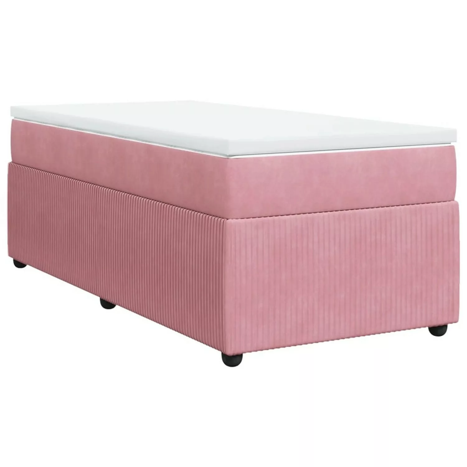 vidaXL Boxspringbett, Boxspringbett mit Matratze Rosa 80x200 cm Samt günstig online kaufen