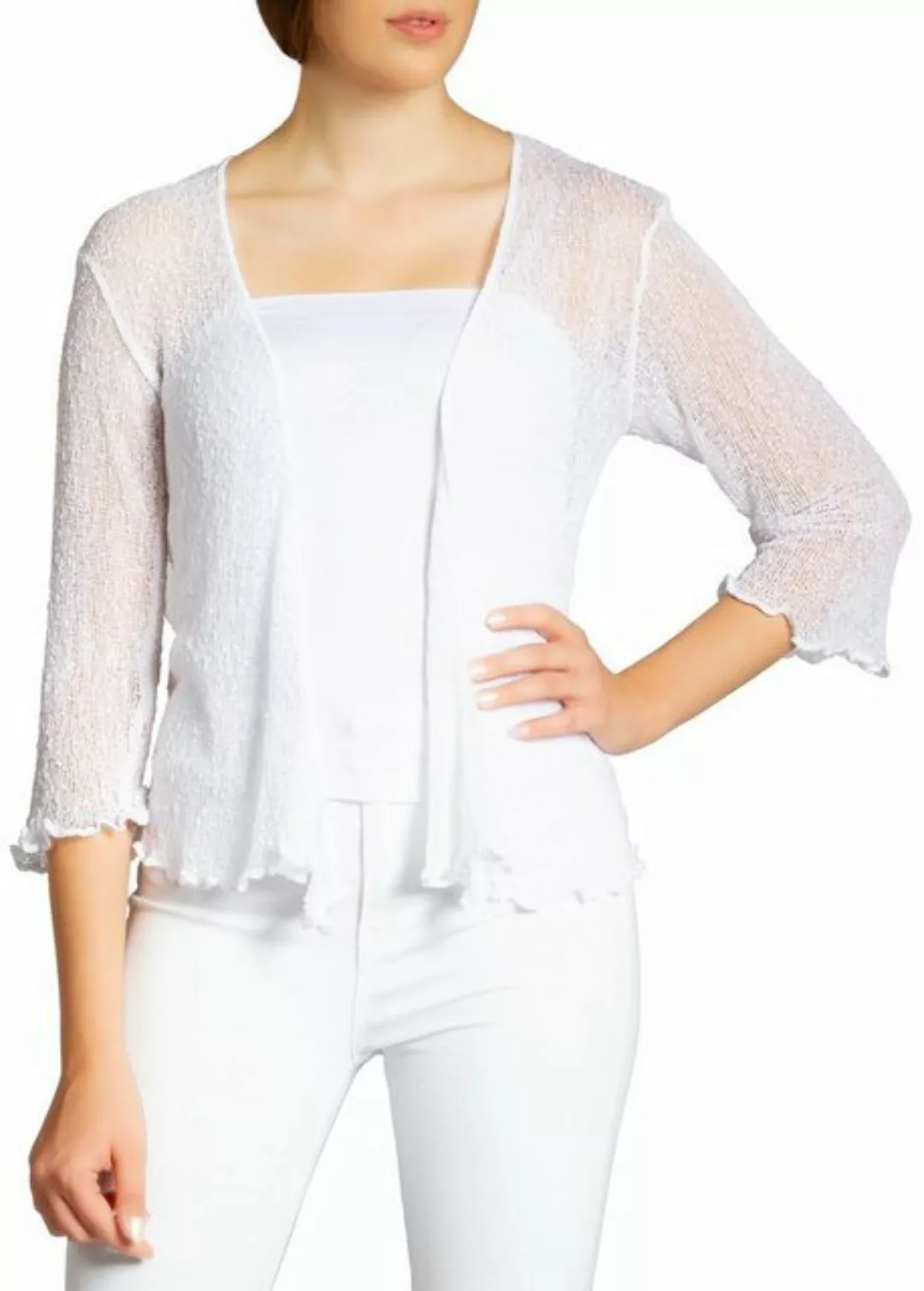 Caspar Strickjacke STJ022 angenehm leichter Damen Sommer Bolero mit 3/4 Arm günstig online kaufen