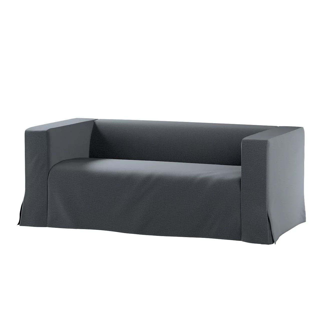 Bezug für Klippan 2-Sitzer Sofa, lang mit Kellerfalte, graphite, Klippan 2- günstig online kaufen
