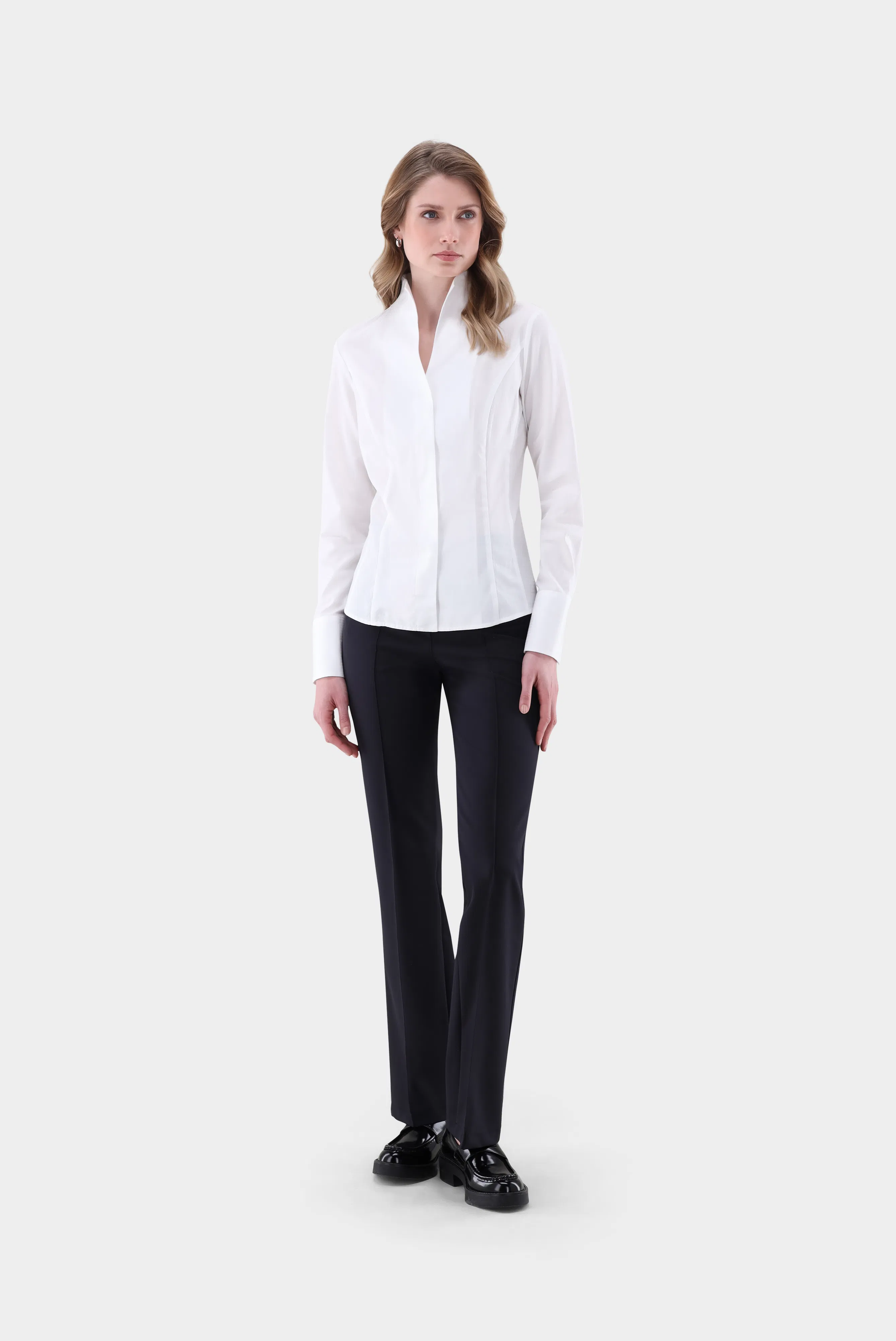 Kelchkragenbluse aus Jacquard günstig online kaufen