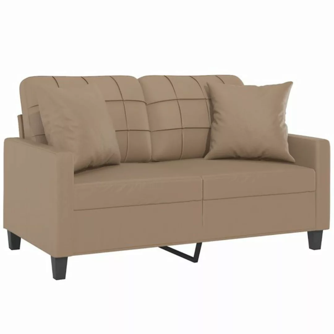 vidaXL Sofa 2-Sitzer-Sofa mit Zierkissen Cappuccino-Braun 120 cm Kunstleder günstig online kaufen