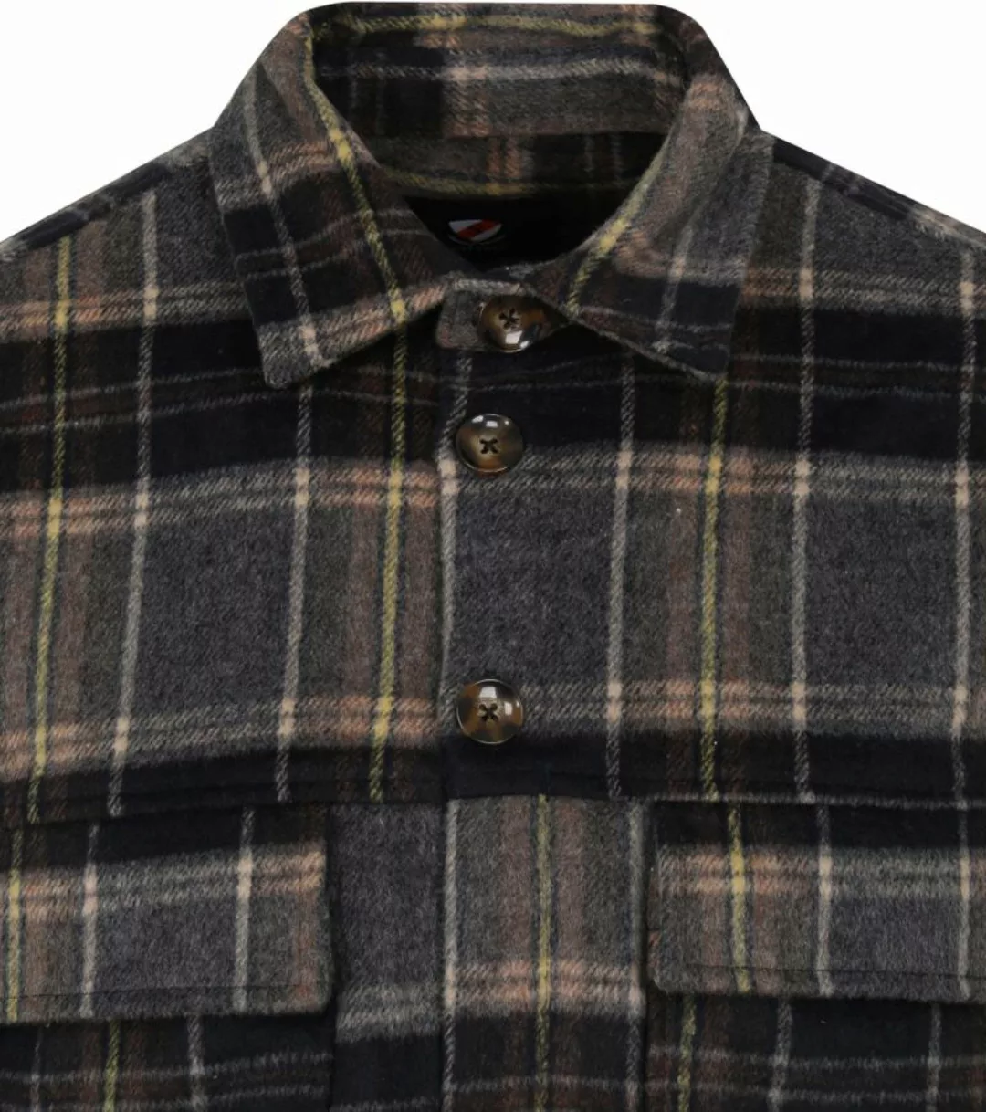 Suitable Overshirt Wool Mix Kariert Navy - Größe L günstig online kaufen
