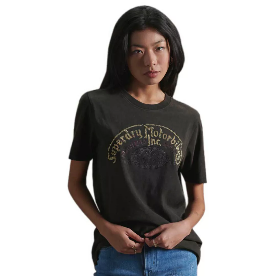 Superdry Backstage Black Out Kurzarm T-shirt XS Black Heavy Acid Wash günstig online kaufen