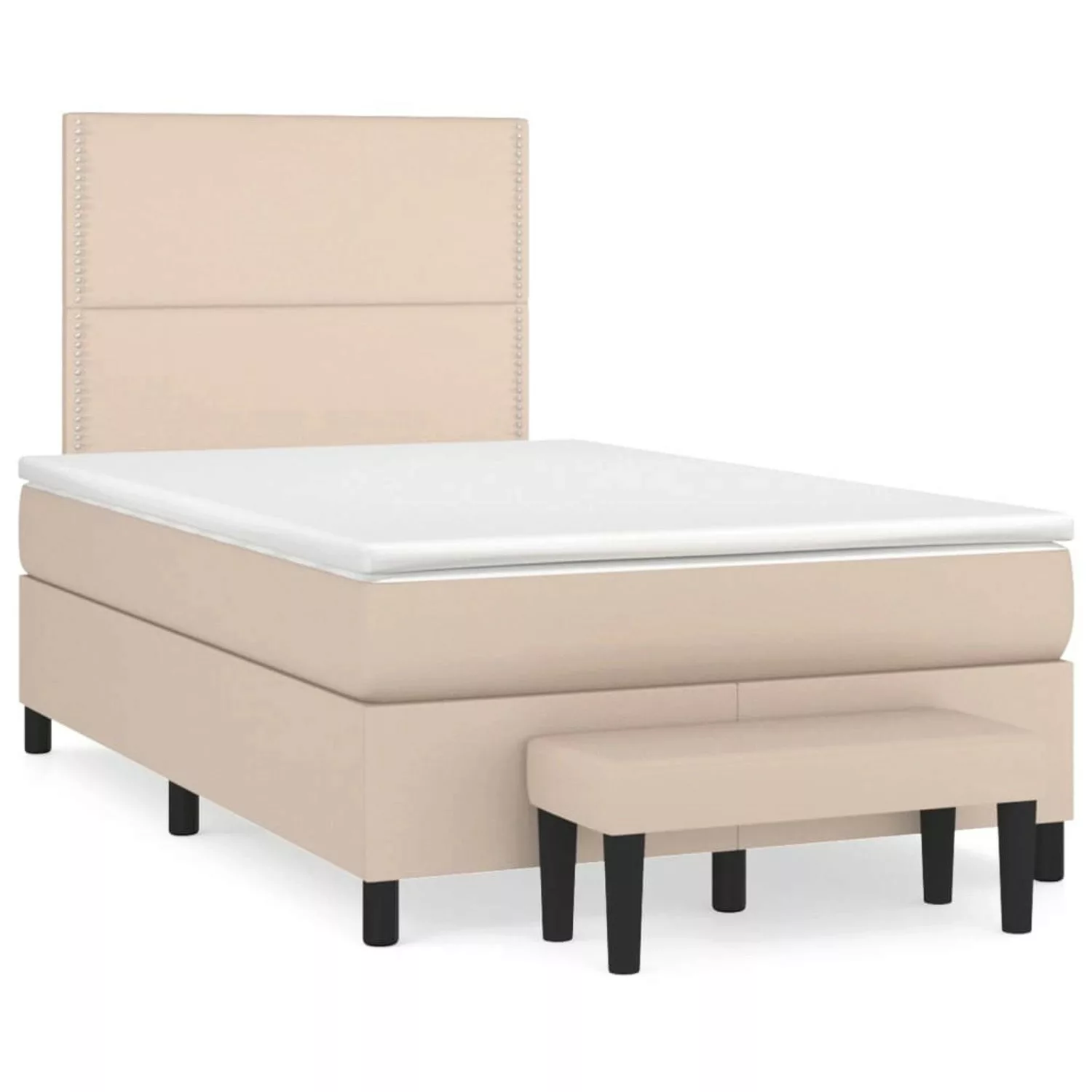 vidaXL Boxspringbett Matratze Cappuccino-Braun 120x200cm Kunstleder1466490 günstig online kaufen