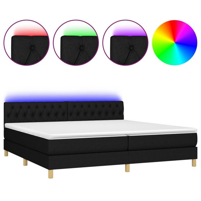 vidaXL Boxspringbett Bett Boxspringbett komplett mit Matratze & LED Stoff ( günstig online kaufen