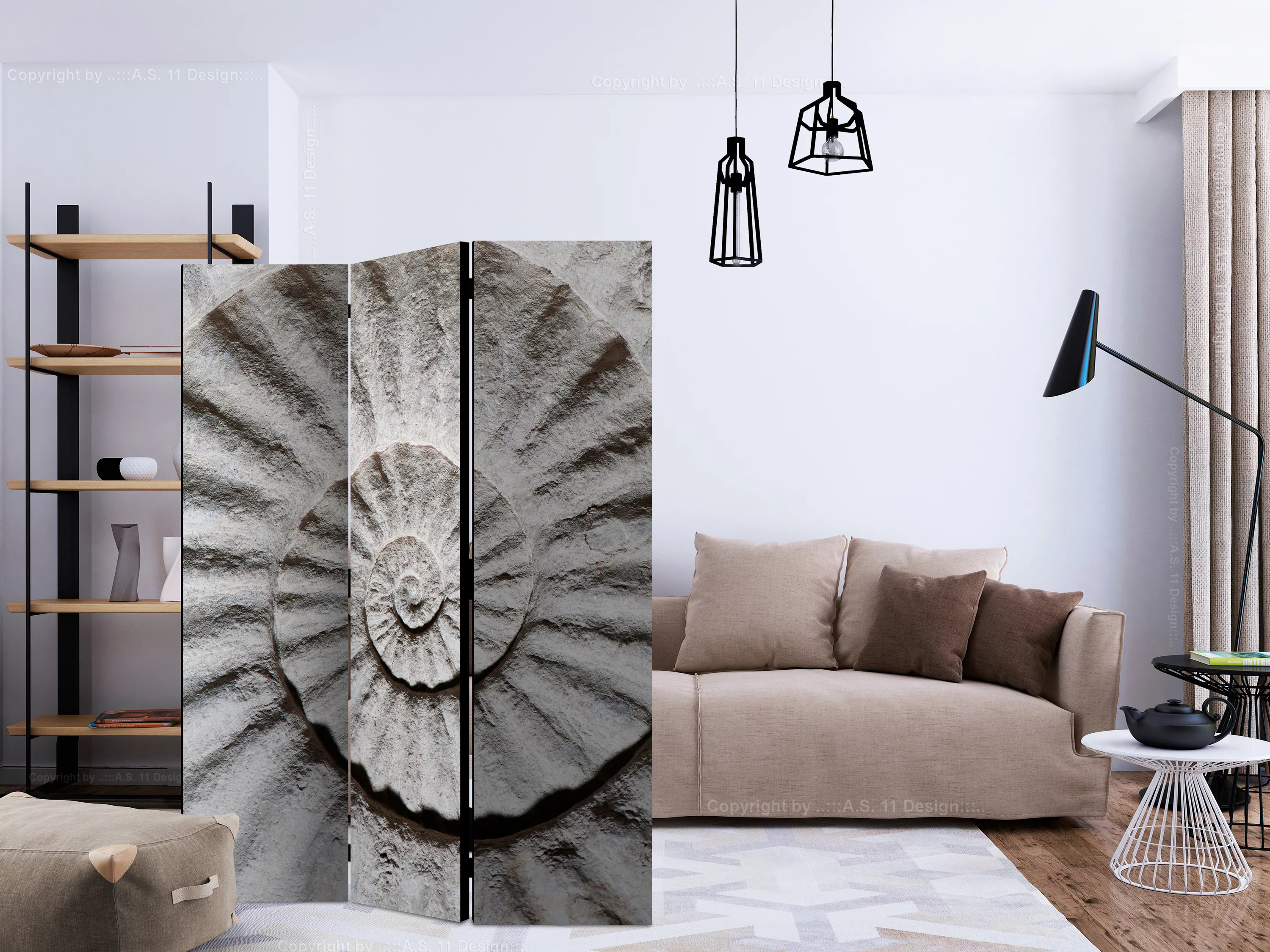 3-teiliges Paravent - Shell [room Dividers] günstig online kaufen