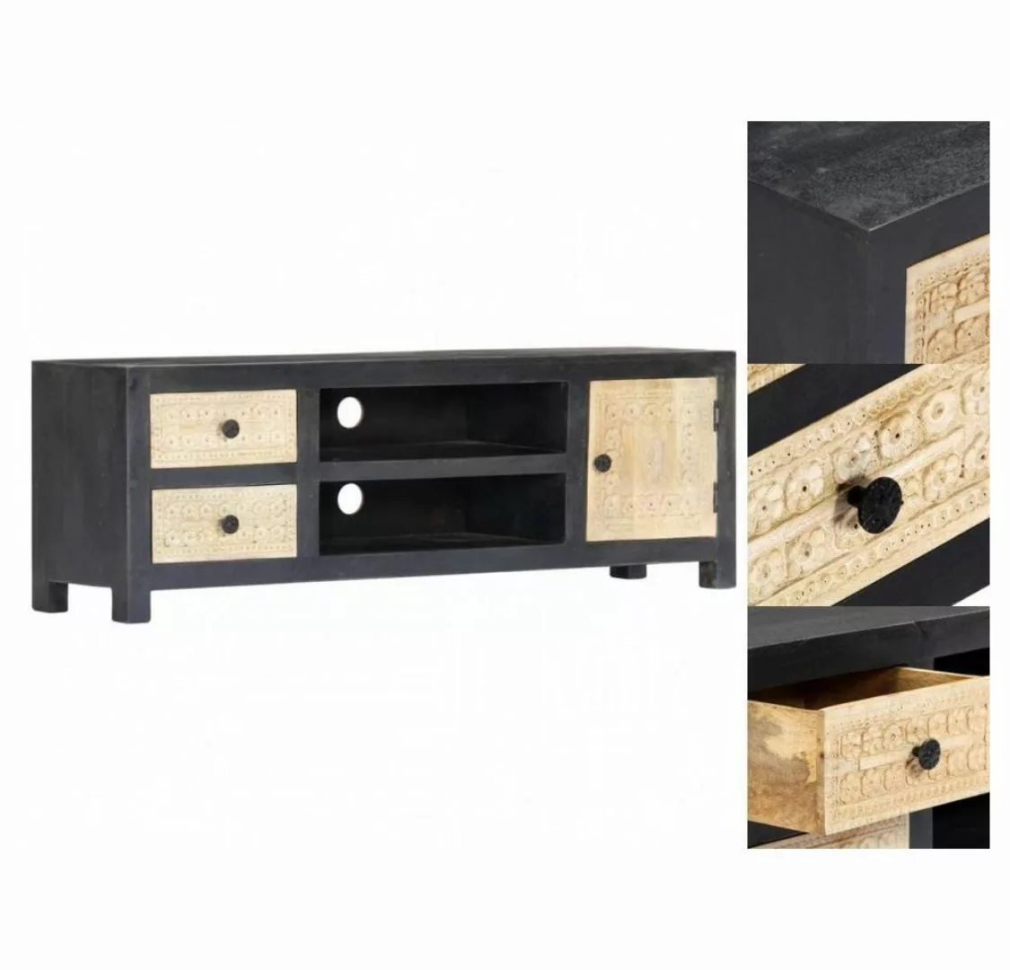 vidaXL TV-Schrank Hangeschnitzter TV-Schrank Grau 120x30x40 cm Massivholz M günstig online kaufen