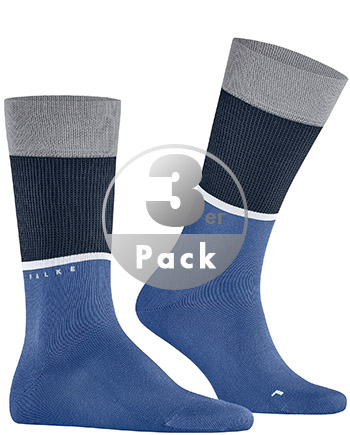 FALKE Unlimited Socken, 44-45, Blau, Mehrfarbig, Baumwolle (Bio), 12485-684 günstig online kaufen