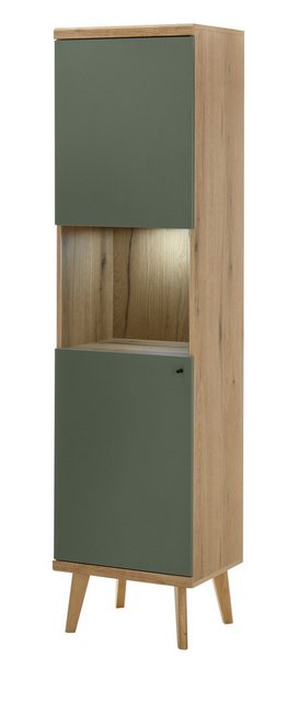 Furn.Design Stauraumvitrine Juna (Vitrine in Salbeigrün und Evoke Eiche, 50 günstig online kaufen