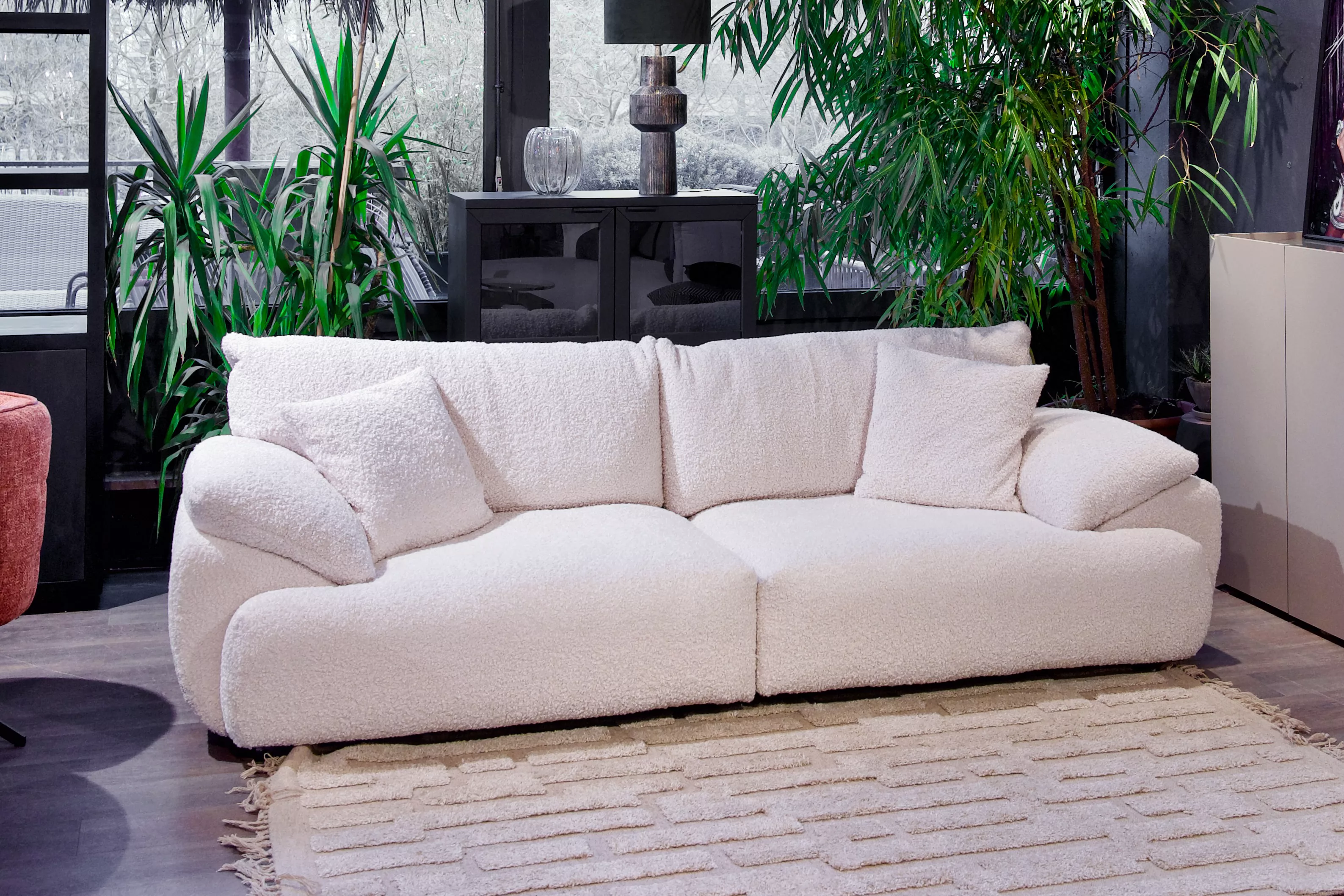 Sofa Sophia in weißem Teddybezug, modern günstig online kaufen