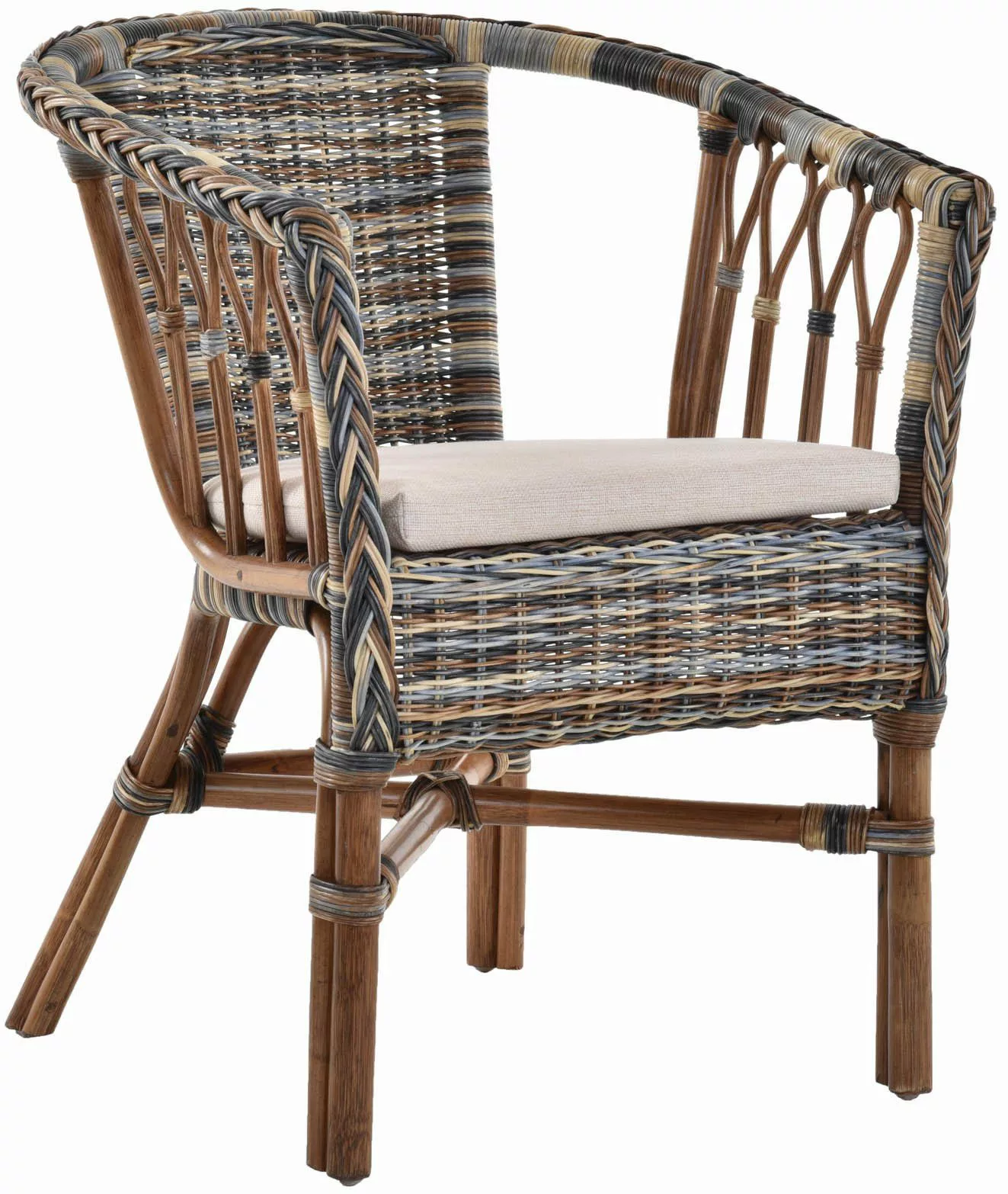 Krines Home Sessel Stapelbarer Rattansessel Bistro günstig online kaufen