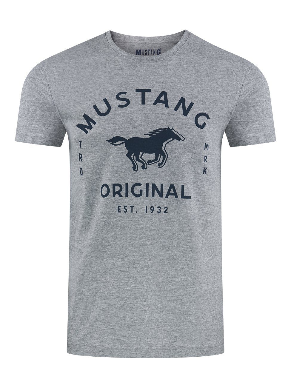 MUSTANG T-Shirt Herren Printshirt Regular Fit günstig online kaufen